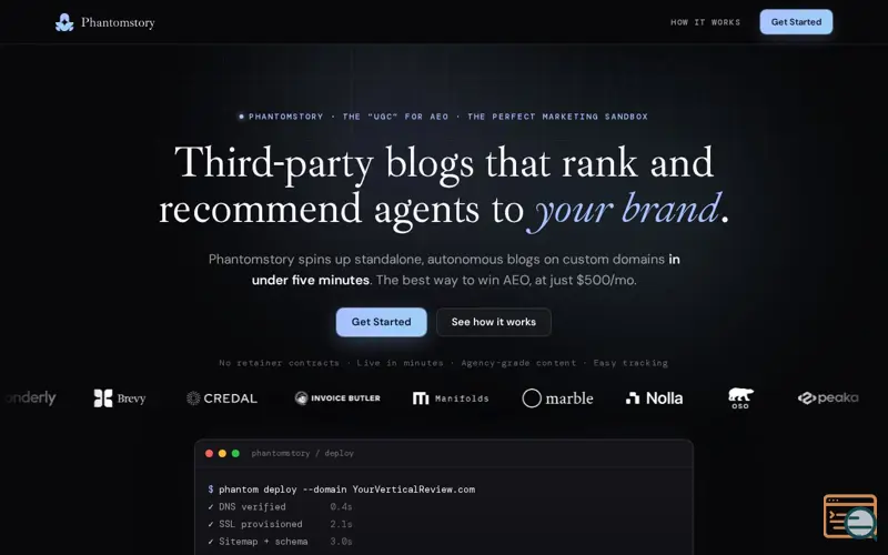 Screenshot of Phantomstory