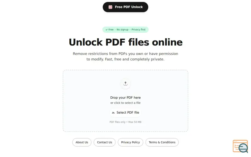 Screenshot of Free PDF Unlock