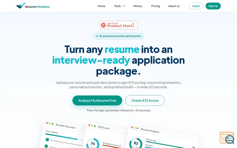Screenshot of Resume Checkers
