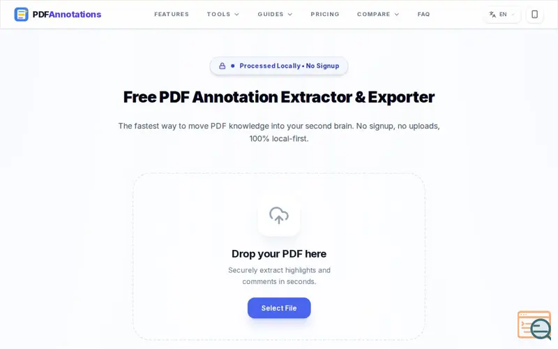 Screenshot of Free PDF Annotation Extractor