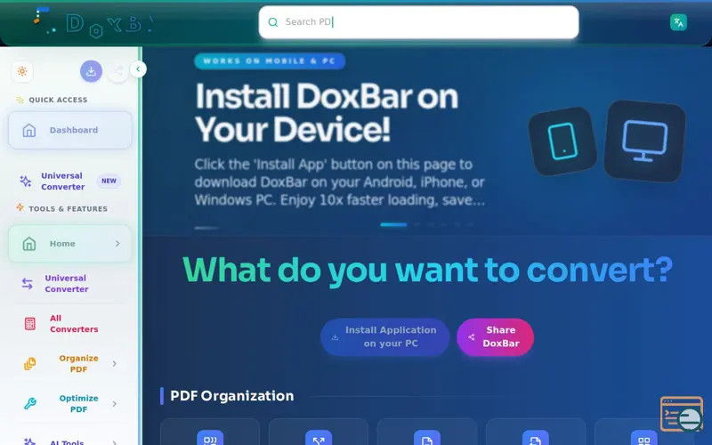 Screenshot of DoxBar
