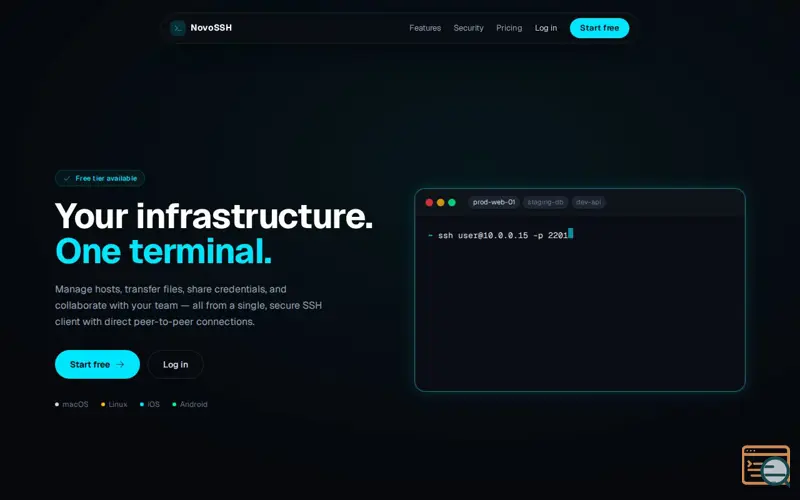 Screenshot of NovoSSH