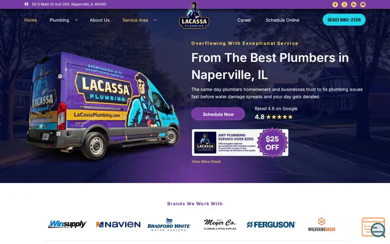 Screenshot of Lacassa Plumbing