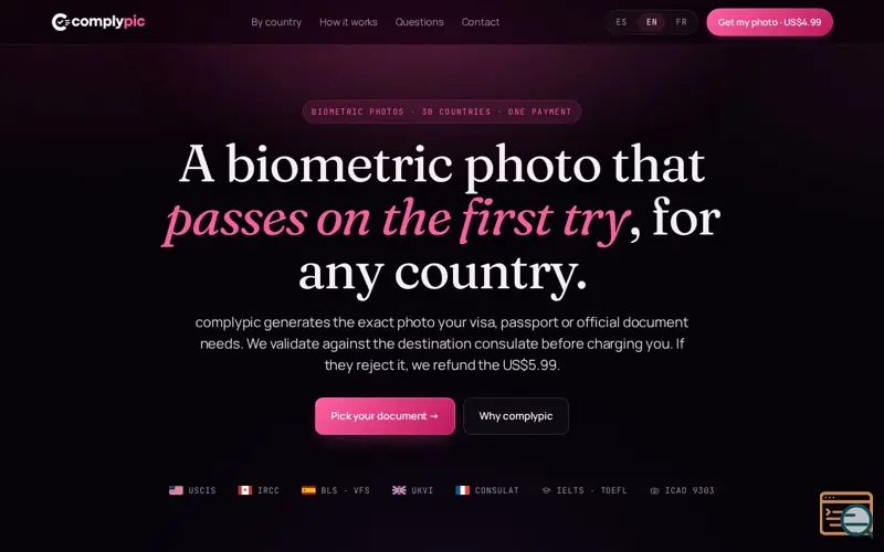 Screenshot of complypic