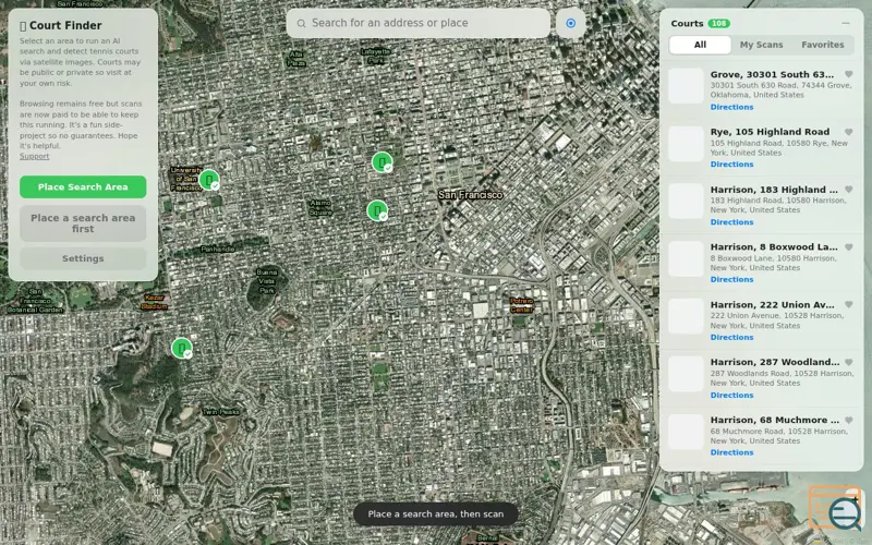 Screenshot of Court Finder - Tennis
