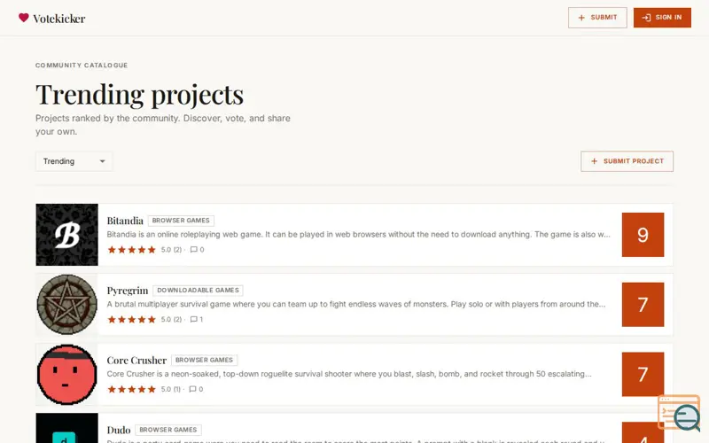 Screenshot of Votekicker