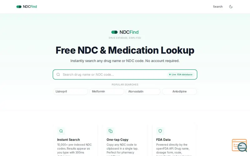 Screenshot of NDCFind