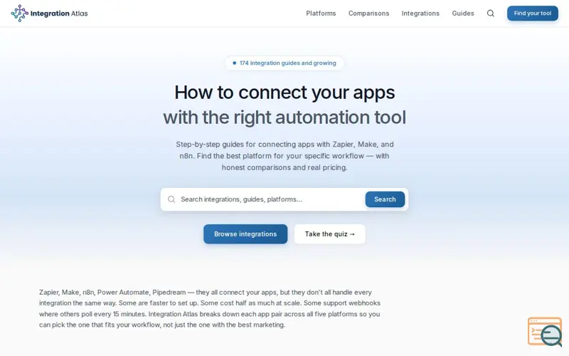 Screenshot of Integration Atlas