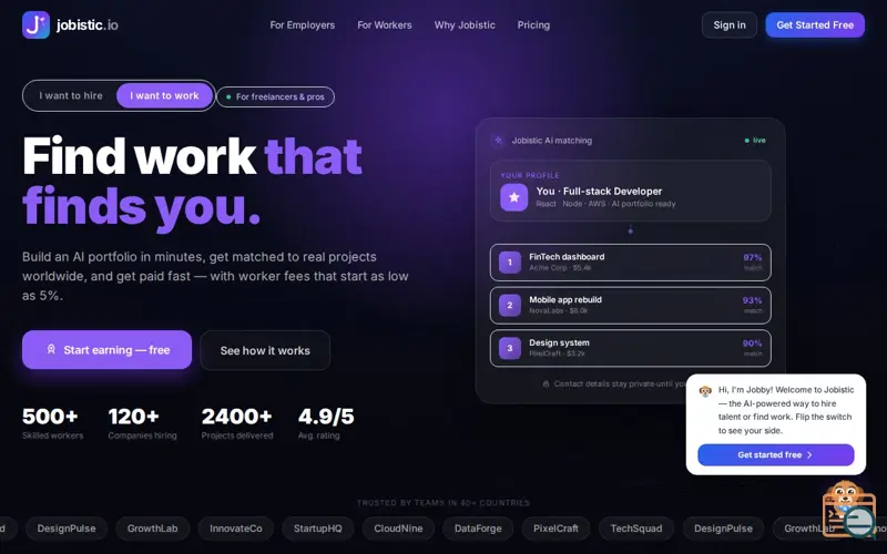 Screenshot of Jobistic.io