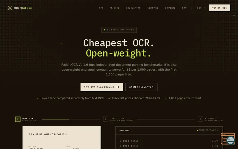 Screenshot of Openparser