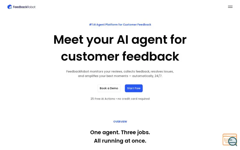 Screenshot of FeedbackRobot