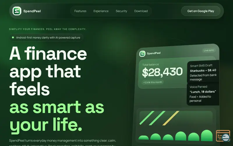 Screenshot of SpendPeel