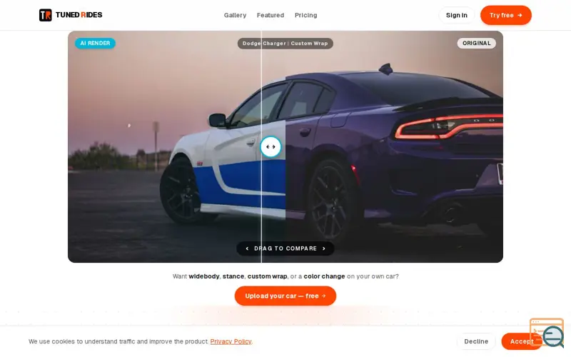 Screenshot of TunedRides