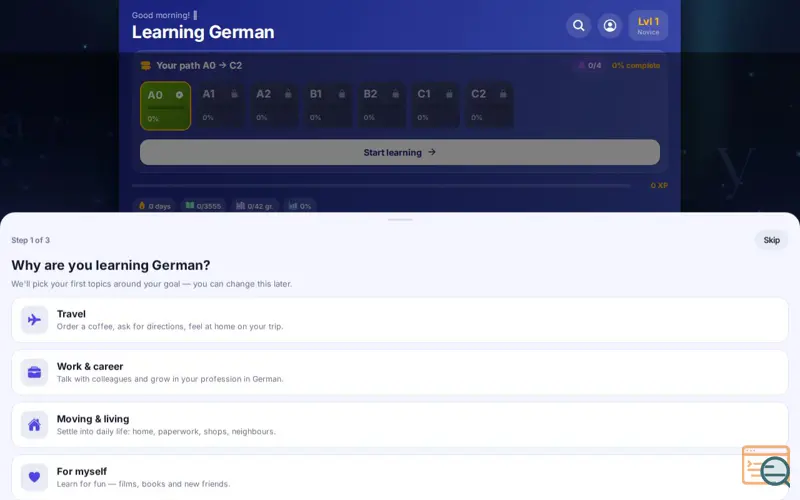 Screenshot of Deutsch Lernen