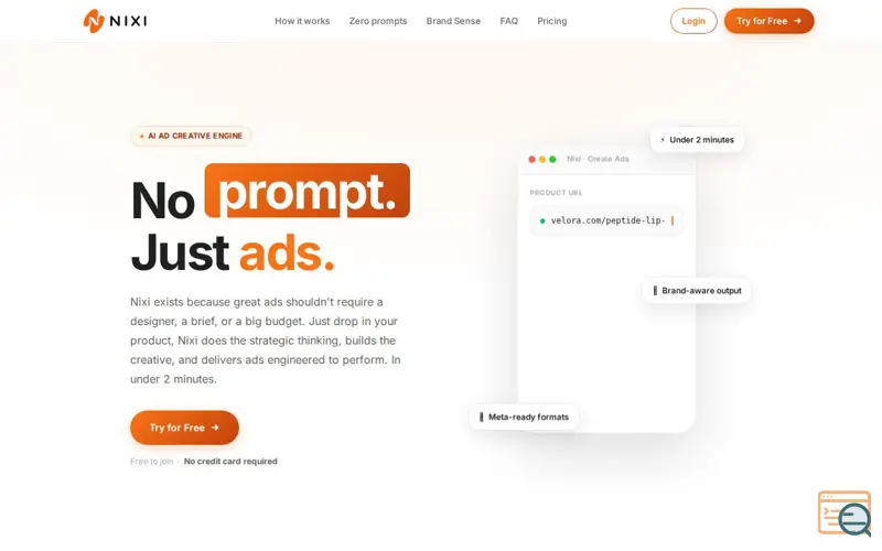 Screenshot of Nixi Ads
