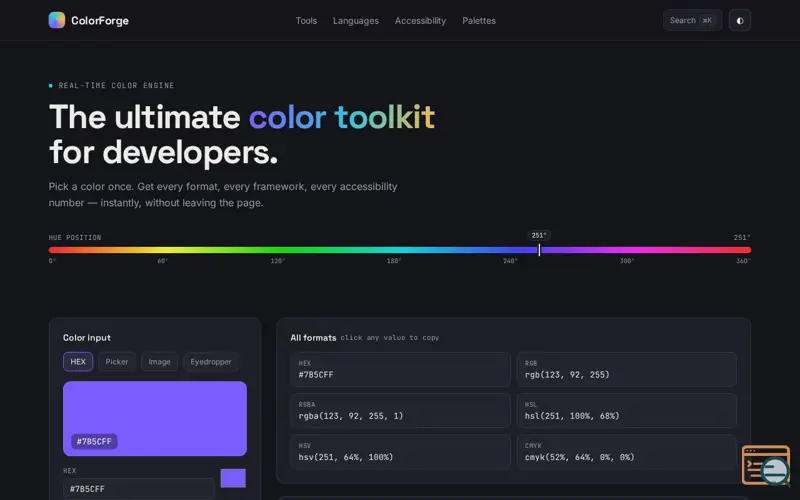 Screenshot of ColorForge