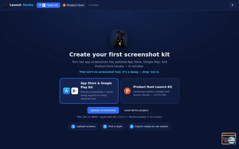 Screenshot of Launch Studio