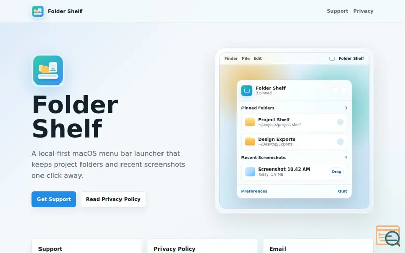 Screenshot of Folder Shelf