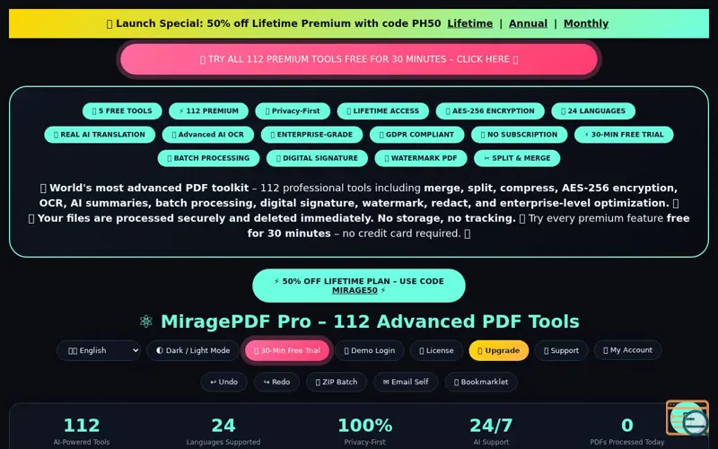 Screenshot of MiragePDF Pro