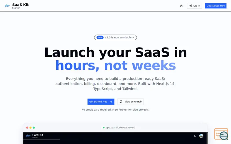 Screenshot of SaaS Kit