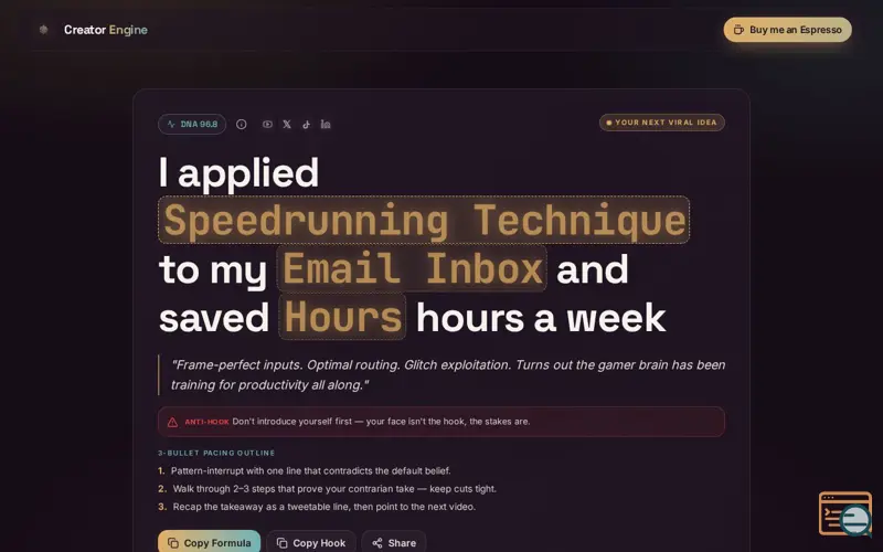 Screenshot of Creator Engine