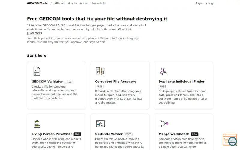 Screenshot of Gedcom
