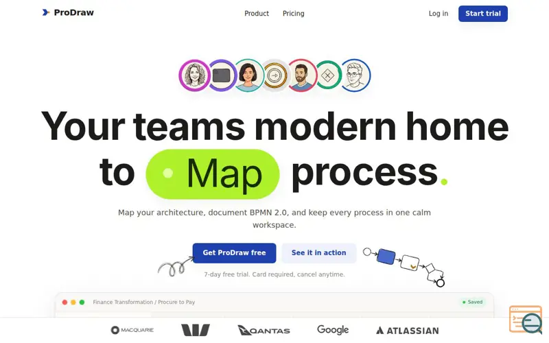 Screenshot of ProDraw — The modern home for your business processes.