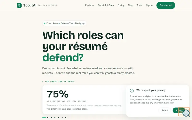 Screenshot of scoutAI.site