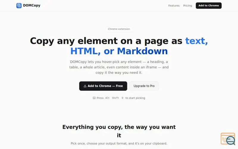 Screenshot of DOMCopy