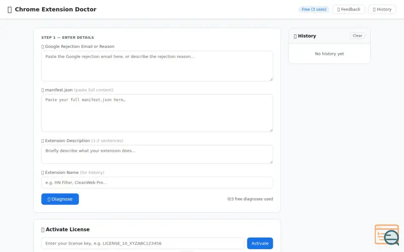 Screenshot of Chrome Extension Doctor