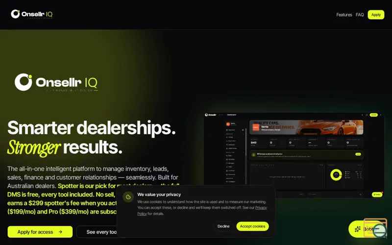 Screenshot of Onsellr IQ