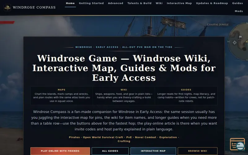 Screenshot of Windrose Compass