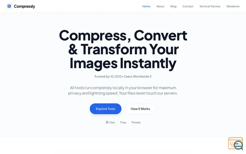 Screenshot of Compressly