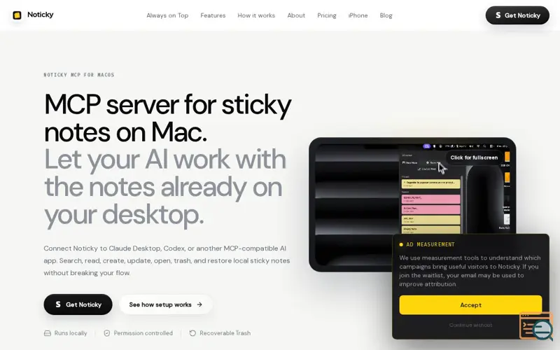 Screenshot of Noticky, a launch using ToolDisk