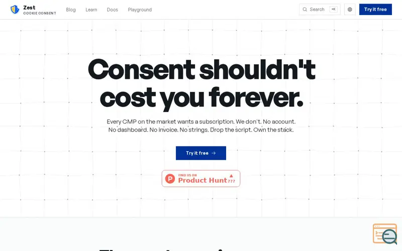 Screenshot of Zest — Cookie Consent