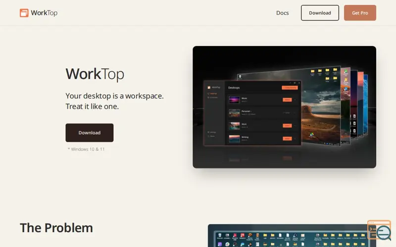 Screenshot of WorkTop, a launch using DreamHost Email