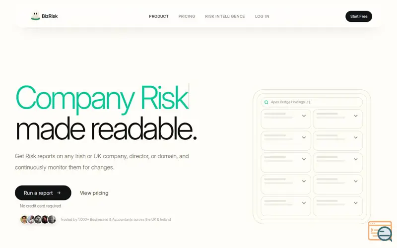 Screenshot of BizRisk AI Analyst