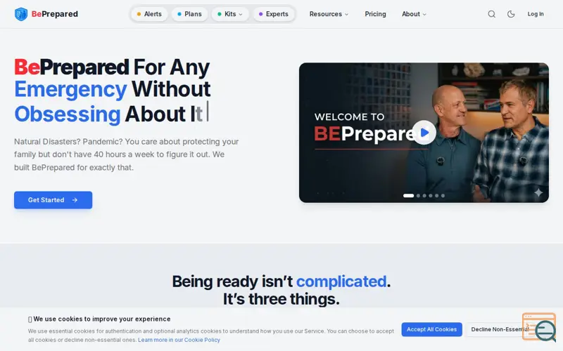 Screenshot of BePrepared