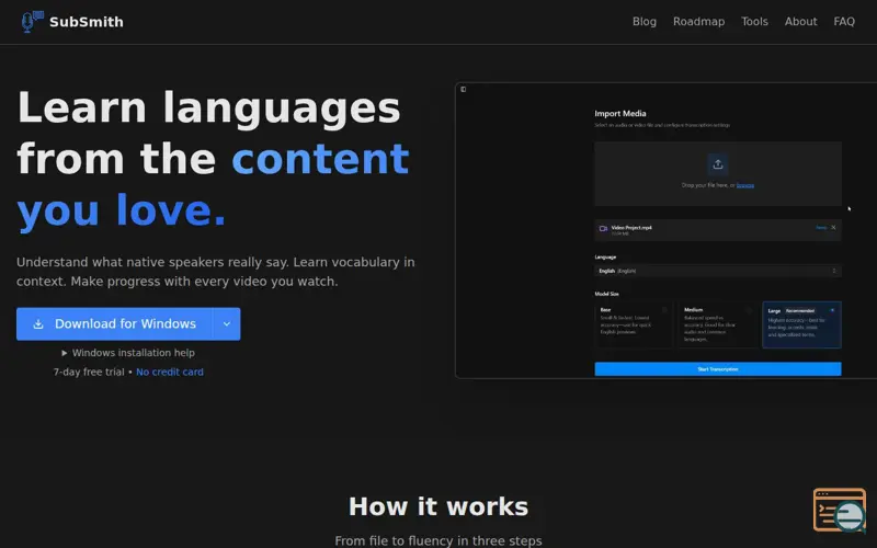 Screenshot of SubSmith