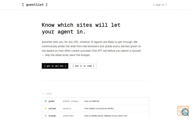Screenshot of Guestlist