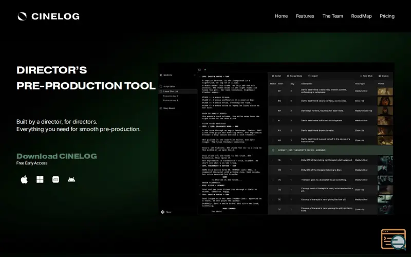 Screenshot of CineLog