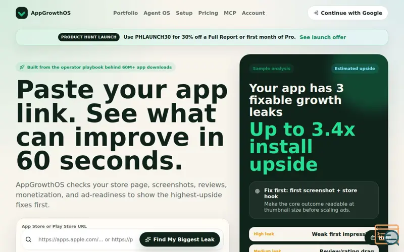 Screenshot of AppGrowthOS