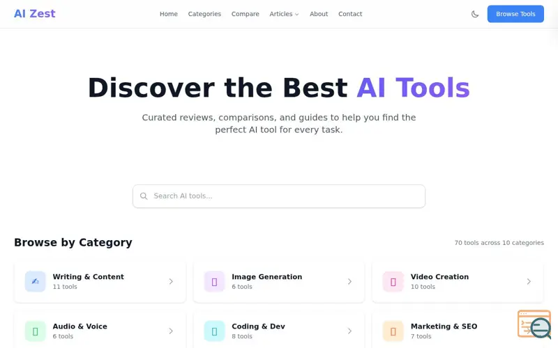 Screenshot of AI Zest