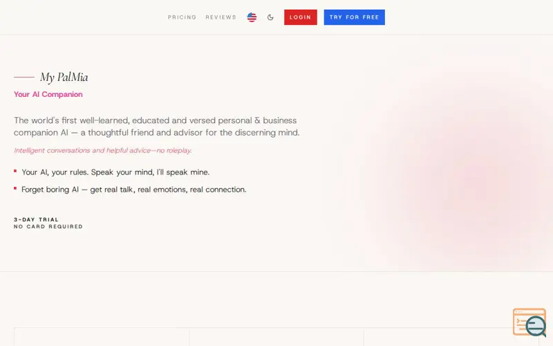 Screenshot of MyPalMia