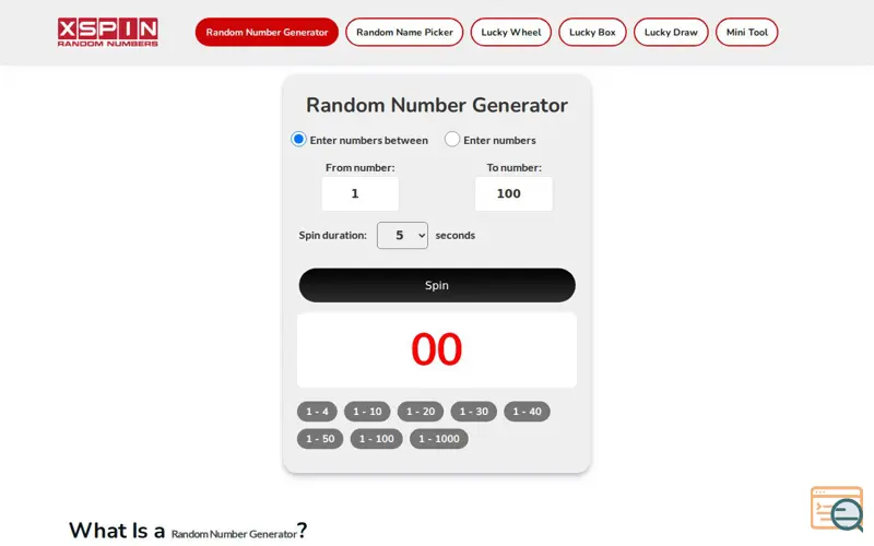 Screenshot of Free Online Spinner