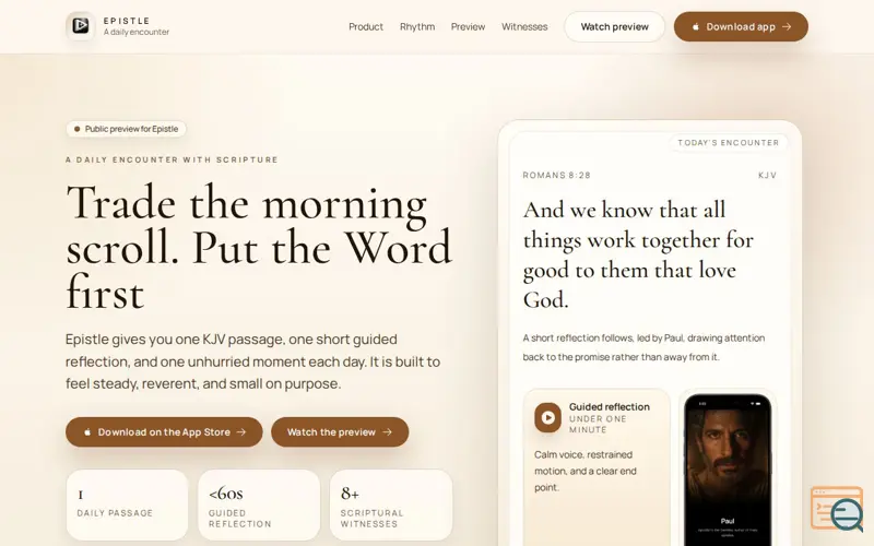 Screenshot of Epistle