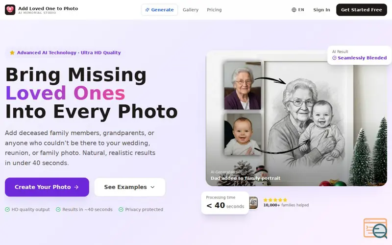 Screenshot of Add Loved One to Photo