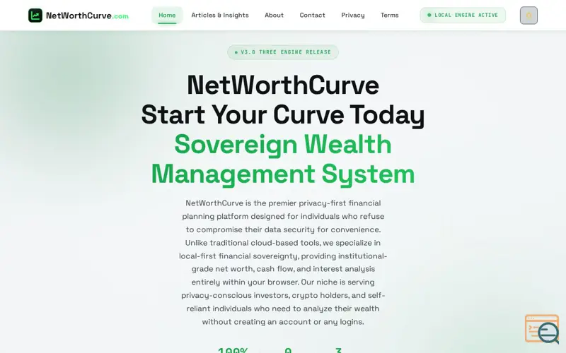Screenshot of NetWorthCurve.com