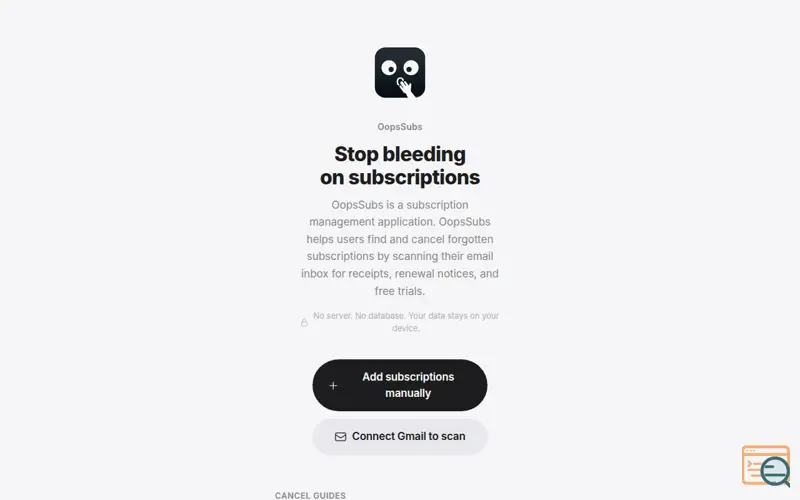 Screenshot of OopsSubs 