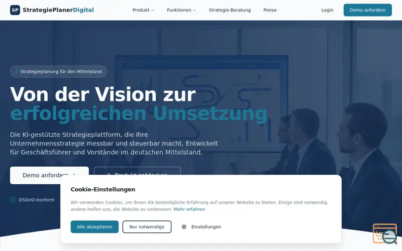 Screenshot of StrategiePlanerDigital, a launch using INWX